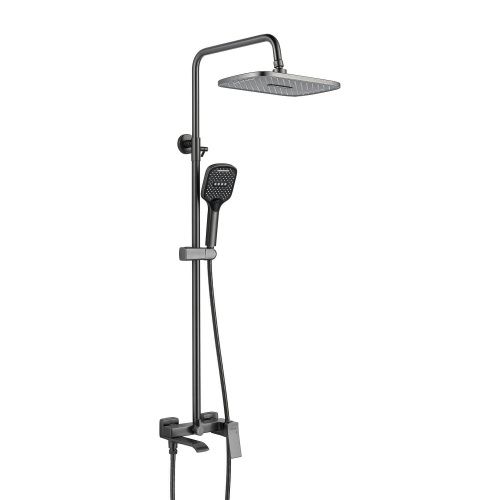 Душевая стойка Shevanik S4036T настенная цвет оружейная сталь - фото 2