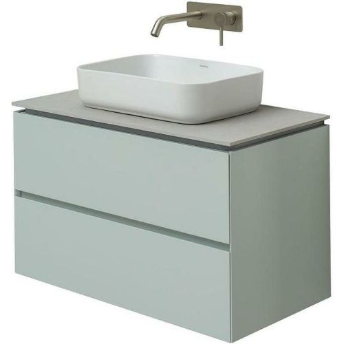 Тумба под раковину Allen Brau Infinity 1.21001.PWM 80х50 подвесная цвет зеленый - фото 3