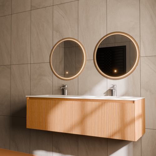 Тумба с раковиной ArtDecco Elizabeth (Элизабет) AEL14W11D100 140x45x40 подвесная цвет белый дуб - фото 2