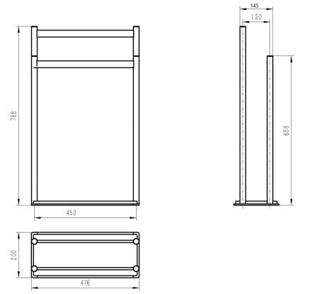 Стойка для полотенец Wonzon & Woghand WW-V4901-BG