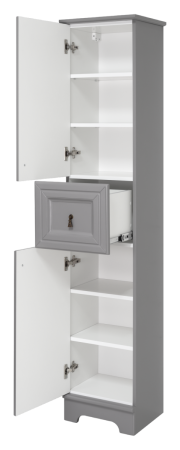Шкаф-пенал Misty Лувр П-Лвр04035-1504Л 40х180 напольный цвет серый