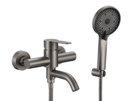 Смеситель для ванны и душа Fmark FS8206Q настенный графит