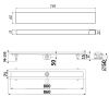 Душевой лоток Timo Standart DP20800-PG20800 85х15 хром
