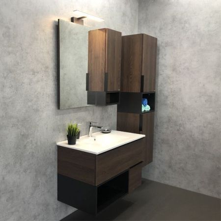 Тумба с раковиной Comforty Франкфурт 00004150531CF 80х50 подвесная цвет коричневый