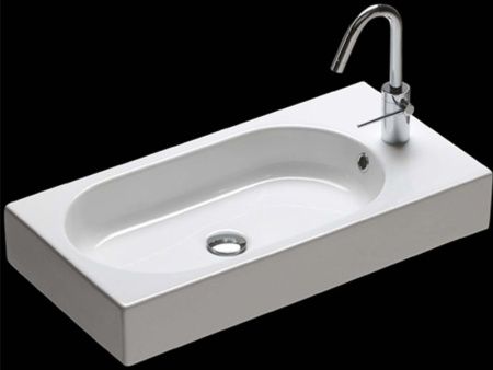 Раковина из сантехнического фаянса Hatria AREA Y0W901 70х40 подвесная цвет белый без отверстий под смеситель