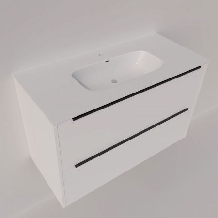 Тумба с раковиной La Fenice TESORO NFNC-01-TES-PB-100-2-3-100 100х50 подвесная цвет белый