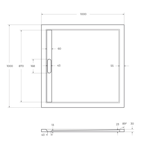 Душевой поддон Cezares TRAY-AS-A-100-30-NERO 100х100 искусственный мрамор чёрный матовый - фото 2