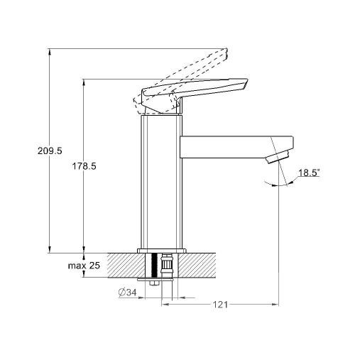 Смеситель для раковины G.Lauf LOF LOF1-A033 на столешницу хром - фото 3