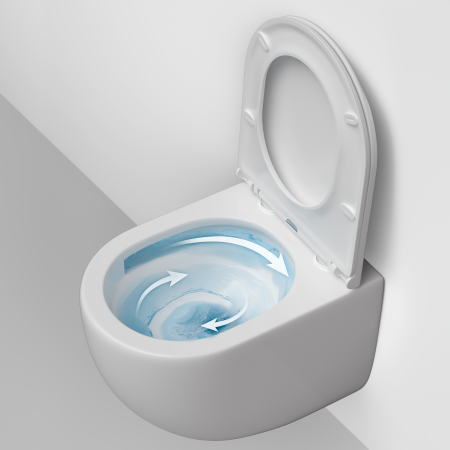 Унитаз подвесной Ceramica Nova METROPOL CN4002T белый с сиденьем микролифт безободковый смыв торнадо