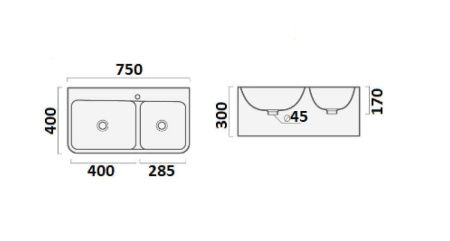 Раковина из сантехнического фарфора Cerutti SPA СТ9700 80х40 подвесная цвет белый 1 отверстие под смеситель