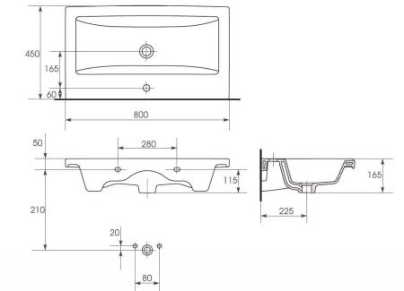 Тумба под раковину Corozo Юрма SD-00001625 80х40 напольная цвет белый