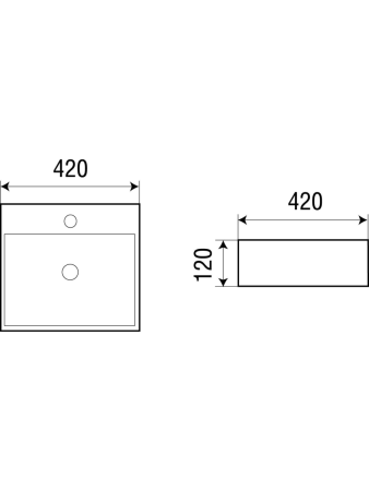 Раковина из сантехнического фаянса WeltWasser WW SK 10000003862 40х40 подвесная цвет белый 1 отверстие под смеситель