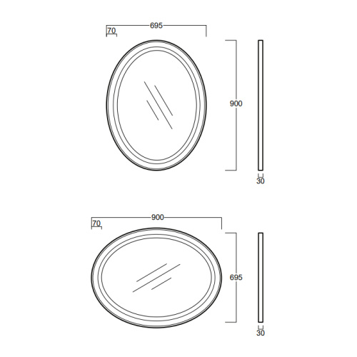 Зеркало в ванную Simas Lante LAS1 bi 90х62 цвет белый - фото 2