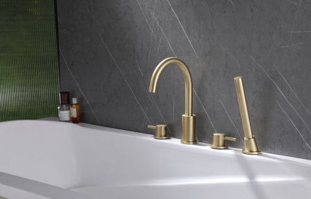 Смеситель Abber Wasser Kreis AF8113G на борт ванны золото