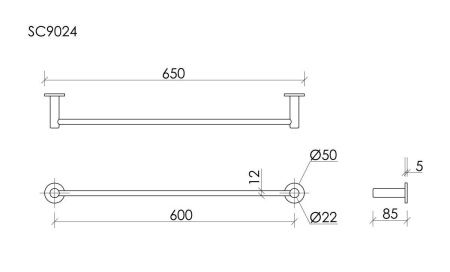 Полотенцедержатель Sancos Base SC9024MB