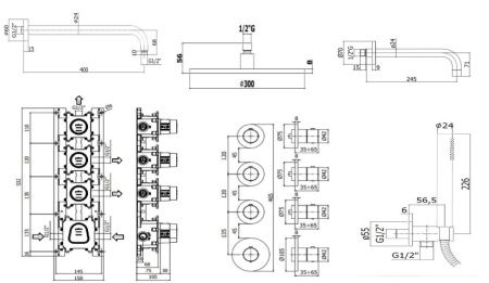 Душевая система Paffoni Modular Box KITMB019HGSP141KING встраиваемая в стену