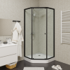 Душевой уголок Parly ZEP91B 90х90 стекло прозрачное профиль черный с поддоном