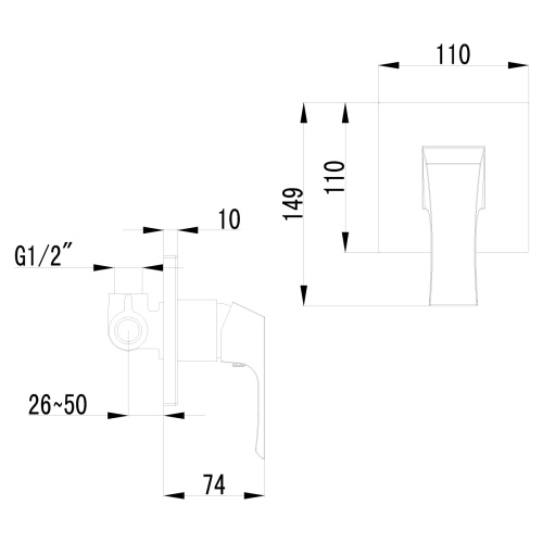 Смеситель для душа LeMark Unit LM4523C настенный хром - фото 2