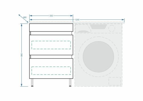 Тумба под раковину Stella Polar Мадлен SP-00000406 55х48х85 цвет белый - фото 2
