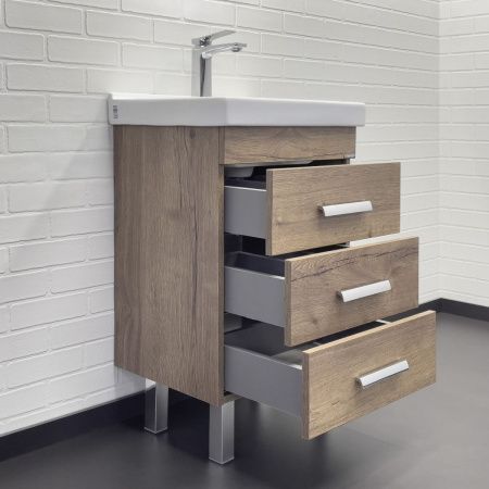 Тумба с раковиной Comforty Никосия 00-00018024CF 50х40 напольная цвет коричневый