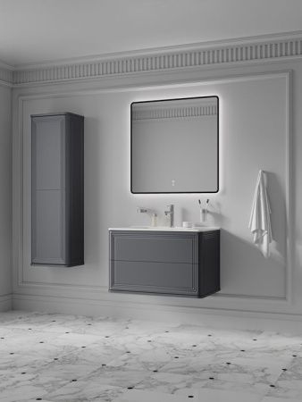 Тумба с раковиной Iddis Oxford Neo OXN80D0i95K 80х50 подвесная цвет серый