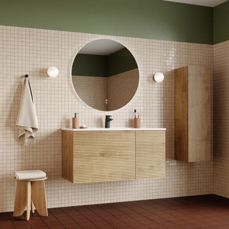 Тумба с раковиной Iddis Bild BIL10V0i95K 100х50 подвесная цвет коричневый