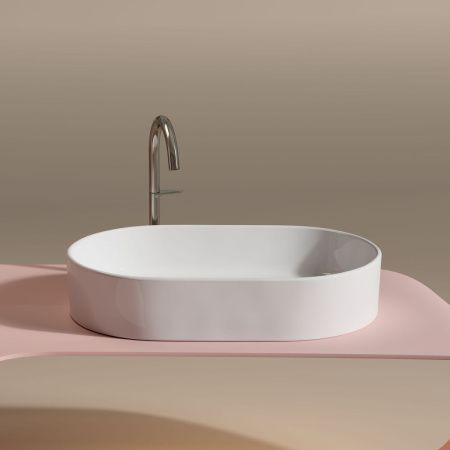 Раковина из сантехнического фарфора Ceramica Nova ELEMENT CN6048 60х40 накладная цвет белый без отверстий под смеситель