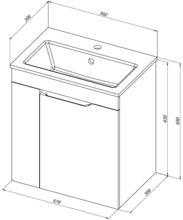 Тумба под раковину Aquanet Практика 00330454 58х39х64 напольная/подвесная цвет синий Тумба под раковину Aquanet Практика 00330454 58х39х64 напольная/подвесная цвет синий