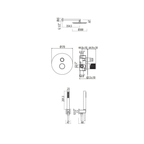 Душевая система Gattoni MD MD790/22C0 встраиваемая хром - фото 2
