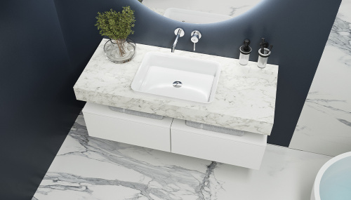 Столешница Velvex UNIT st.UNI.120-630 120х50х11 подвесная цвет белый мрамор - фото 4