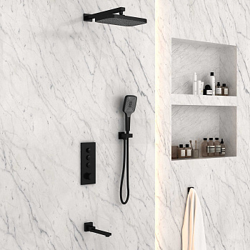 Душевая система Vincea VSFW-433T1MB встраиваемая в стену с термостатом