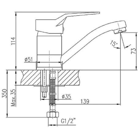 Смеситель Haiba HB63 HB4563 на раковину хром