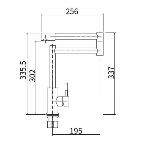 Смеситель для кухни Fashun A54409 на мойку сатин - фото 3