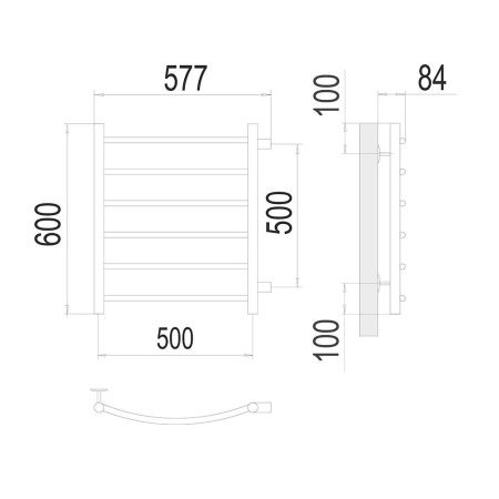 Полотенцесушитель водяной Terminus 4670078530219 60х60 хром