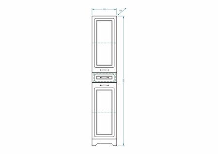 Шкаф-пенал Stella Polar Кармела ольха SP-00000191 40х190 напольный цвет белый