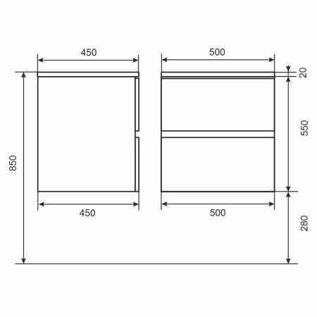 Тумба под раковину Uperwood Barsa 2937205252 50х50 подвесная цвет коричневый