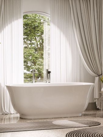 Ванна акриловая Sancos Viva FB08 170х80 отдельностоящая овальная с каркасом