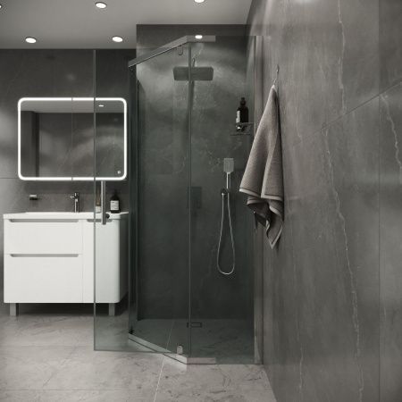 Душевой уголок Niagara Eco NG-1009-14D 90х90 стекло прозрачное профиль хром без поддона