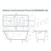 Ванна чугунная Delice Continental PLUS DLR230635-AS 170х75 пристенная прямоугольная без ножек с антискользящим покрытием
