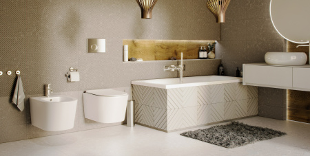 Унитаз подвесной Aquatek БЕТТА AQ1253W-00 белый с сиденьем микролифт безободковый каскадный смыв