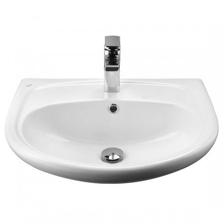 Раковина из сантехнического фарфора Santek Анимо 1WH110508 60х50 подвесная цвет белый 1 отверстие под смеситель