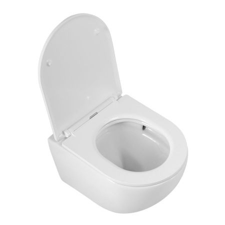 Унитаз подвесной Cezares RELAX CZR-38088-49-TH-TOR/SC белый с сиденьем микролифт безободковый смыв торнадо