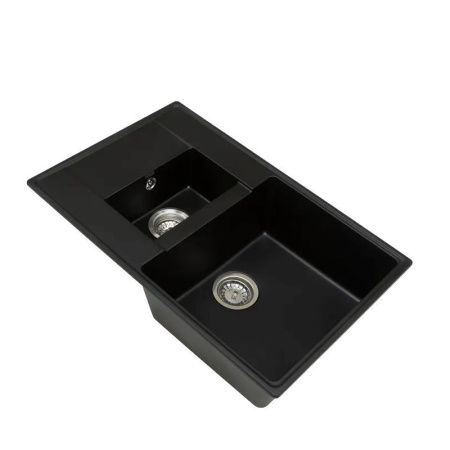 Кухонная мойка Grandex Aqua 600114 80х50 цвет черный поверхность матовая