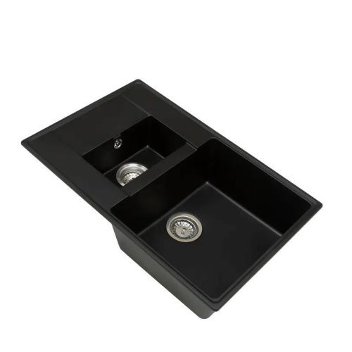 Кухонная мойка Grandex Aqua 600114 78х50 цвет черный поверхность матовая - фото 2