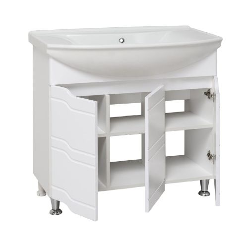 Тумба под раковину Runo Стиль 00000001113 80х30 напольная цвет белый - фото 2