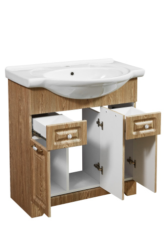 Тумба под раковину Stella Polar Кармела SP-00000179 71х33х82 цвет коричневый - фото 4