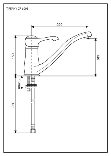 Смеситель для кухни Emmevi Tiffany 6095/CO на мойку хром - фото 2