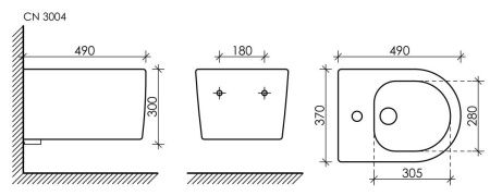 Биде подвесное Ceramica Nova MOMENTS CN3004 цвет белый
