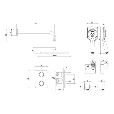 Душевая система LeMark Yeti LM7849C встраиваемая в стену цвет хром с термостатом