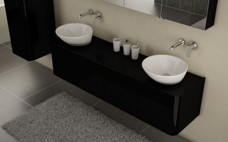 Раковина из сантехнического фарфора Vitra Geo 7421B003-0016 40х40 накладная цвет белый без отверстий под смеситель